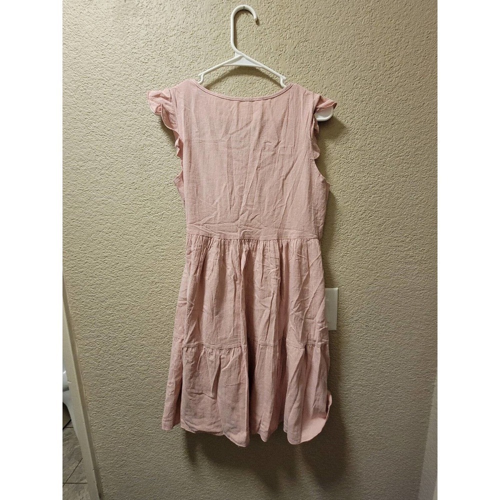Shein Pink Dress With Short Ruffle Sleeve Size Small - Picture 4 of 4